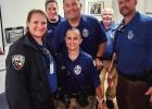 The Enterprise would like to thank the Olney Police Department and highlight the work of its officers, shown here, waterlogged, after staffing the Olney in American celebration on July 3 in the rain for several hours. The fireworks may have been canceled