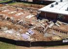 Construction of storm shelters and new classrooms at the Olney Independent School District is on track for completion in 2026. Photo by Will Sadler