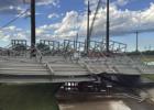 A Sept. 21 storm ripped through Olney, causing severe damage to buildings and structures, including the new bleachers at the baseball complex. Photo by OVFD Capt. Jason Pack