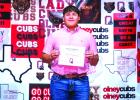 Ricco Sandoval Received the Cub Baseball Cub Pride Award. Photo by Will Sadler