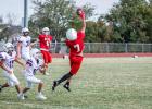 Cub #7 Ledger Bitner goes up for a reception that was just a bit to high. Photo by Will Sadler