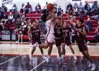 OHS Cub #5 Damian Hernandez hit for one outside the line and one floater for 5 points against the Panthers, Damian shined on defense and helped keep the score within reach most of the game with a smothering defense. Photo by Will Sadler