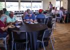 Golfers who played in the CEMCO tourney enjoyed a delicious catfish dinner Saturday night. Golfers trickled into the dinner at first, then flooded in as Round Two golfers finished their games. Photo by Will Sadler
