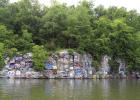 This was taken during a summer trip to Kentucky. As we explored the river, we found a local swimming area that had graffiti covering the river walls. It was fun to read all the messages people left after we took the plunge into the chilly waters for a swe