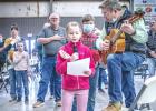 Kicking off the rabbit show: Emerald Edgington singing the National Anthem. On guitar - Emerald’s father, Chad Edgington (Pastor of FBCO)