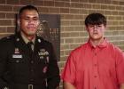 OHS student Donahvin Mullins received special acknowledgement for signing up to join the U.S. Army. Army representative Staff Sergeant Johnathan Wright presented Donahvin with the special award in front of his peers during the Senior Scholarship ceremony.