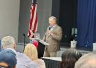 County Judge Win Graham addresses questions posed at a candidate forum for the Young County Republican Party at North Central Texas Collage in Graham on Jan. 20. Photo by Gina Keating