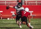 Cub defenders had the Indians scrambling in the backfield for most of the scrimmage. Photo by Will Sadler