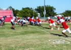 The Cub offense takes the field against the Abilene Eagles. The Cubs begin the year with their new spread offense, which will give the team more options to move the ball and a better chance at big aerial plays downfield. Photo by Will Sadler