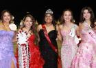 The nominees for 2026 Homecoming Queen pose on the field at Cub Stadium with 2025 Homecoming Queen Allison Alvarado. The nominees are: Aubree Englishbee, Braelyn Casteel, 2025 Queen Allison Alvarado, Ava Stewart, and Katy Rosales.