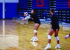 Ladycats shut down a kill shot during summer league in Graham. Photo by Will Sadler
