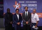 Attendees at the 2026 Governor’s Small Business Summit in Graham included Jarvis Brewer, Texas Economic Development & Tourism; keynote speaker David Proctor II, CEO of Southern Bleacher Co.; William Taylor, Governor’s Small Business Assistance Tea