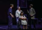 Matilda, as a newborn as her parents, doctor and nurse listen to Matilda’s dad, Mr. Wormwood, go on about his latest scheme to make money. Photo by Will Sadler