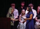 The L F & Carla Perry Foundation awarded merit-based scholarships to OHS students and presented the first-ever journalism scholarships for three students who worked at the Olney Enterprise newspaper for two years. Enterprise editor Gina Keating gives