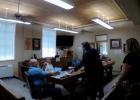 Olney Chamber of Commerce Treasurer Dan Branum and Chamber director Kimberly Smith meet with Young County Commissionres on April 13 to request funds for Olney in America. Screen capture