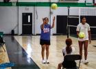 LaTisha Jacoba, mom to Mya, lends a hand during summer volleyball skills class. Photos by Will Sadler