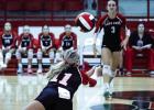 Lady Cub #11 Kynlee Lauderdale dives for the ball with an amazing dig! | Photo by Will Sadler