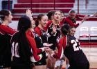 Lady Cubs firing each other up before the Pink Out Game against the Windthorst Lady Trojans. Photo by Will Sadler