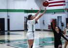 Ladycat #0 Kenzie King Shooting from the outside. Photo by Will Sadler