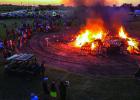 The traditional lighting of a bonfire by OHS seniors gave the Homecoming day’s events a fiery ending. Photo by Will Sadler