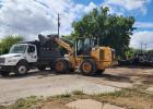 City cleans up gas station tire pile