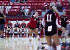 Lady Cub #19 Braelyn Casteel defends against a Lady Indian kill.