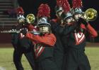 The ‘Pride of Olney” High School band play’s during the halftime show of last Friday’s game against Alvord. The band recently earned a division 1 ranking at the regional competition last Saturday in Wichita Falls.
