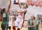 Olney senior guard Kodie Scott sinks a shot against Newcastle.