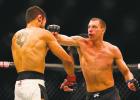 Olney native James Vick lands a punch during a fight against Glaico Franco at UFC 197 in Las Vegas. Vick returns to the Octagon Saturday for his first UFC fight in the Lone Star State.