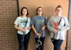 Shown here are Olivia Kulhanek, Jenny Ford and Amber McCutcheon, whose trio also qualified for state.
