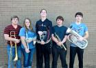 Shown here are Michael Liming, Hayley Ondricek, Brent McCorkle, Tristen Belyeu and Eric Cuba, whose quintet advanced to the UIL State Ensemble and Solo Contest.